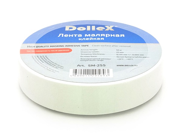 DOLLEX SM255 Скотч малярный 25мм-50м
