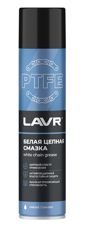 LAVR LN1741 Смазка белая цепная c PTFE 400мл