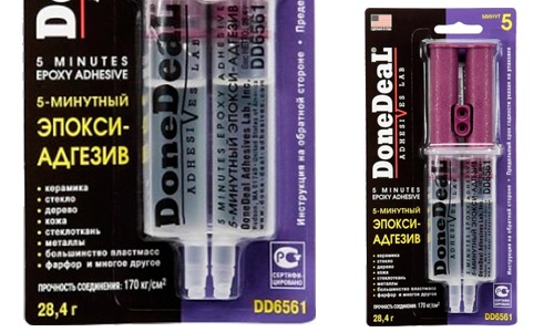 DoneDeal DD6561 5-минутный 2-компонентный прозрачный эпокси-адгезив в шприце 28,4г