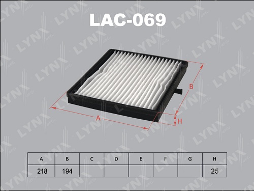 Фильтр салонный LYNX LAC069