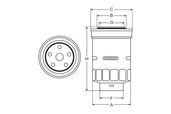 Фильтр топливный SCT ST6125 узкий