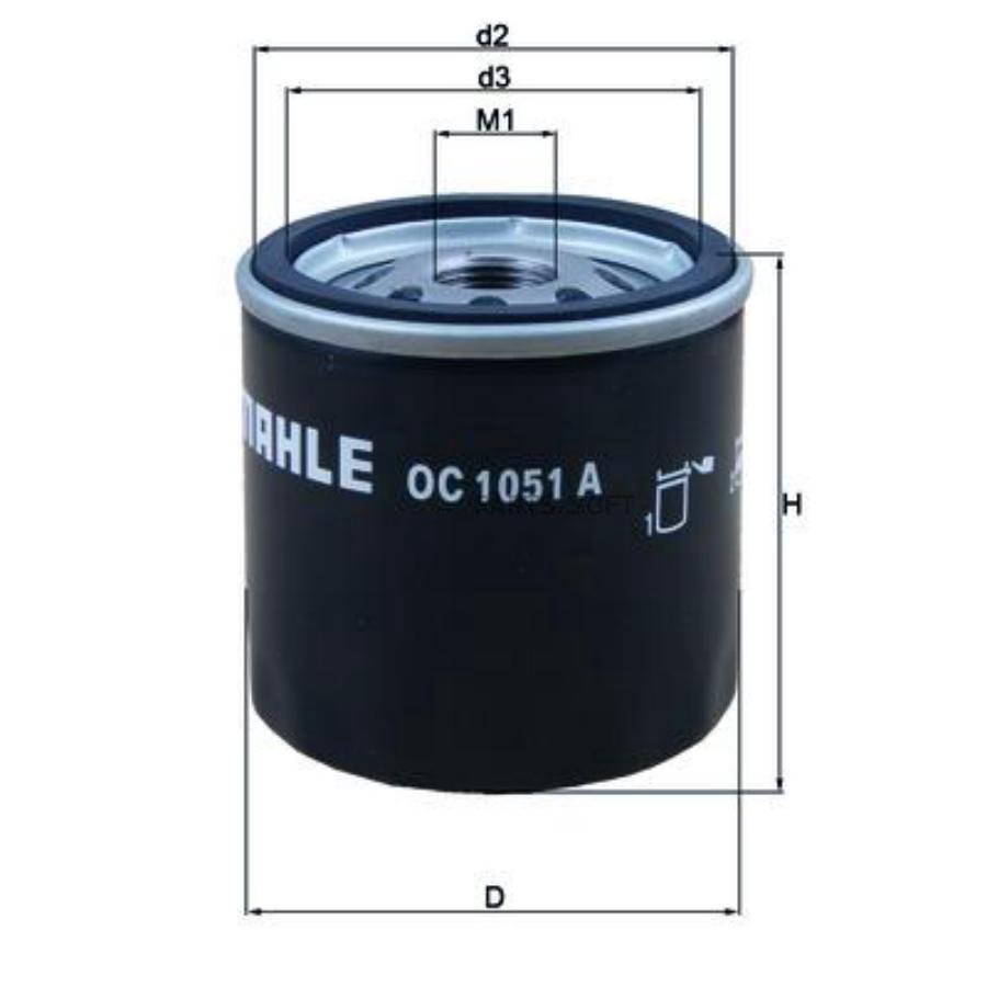 Фильтр масляный MAHLE OC1051A _