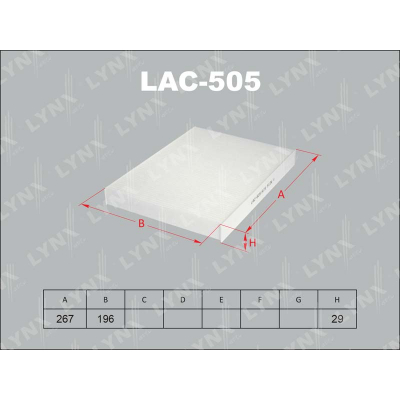 Фильтр салонный LYNX LAC505