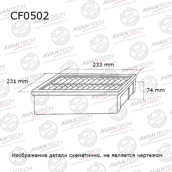 Фильтр салонный AVANTECH CF0502