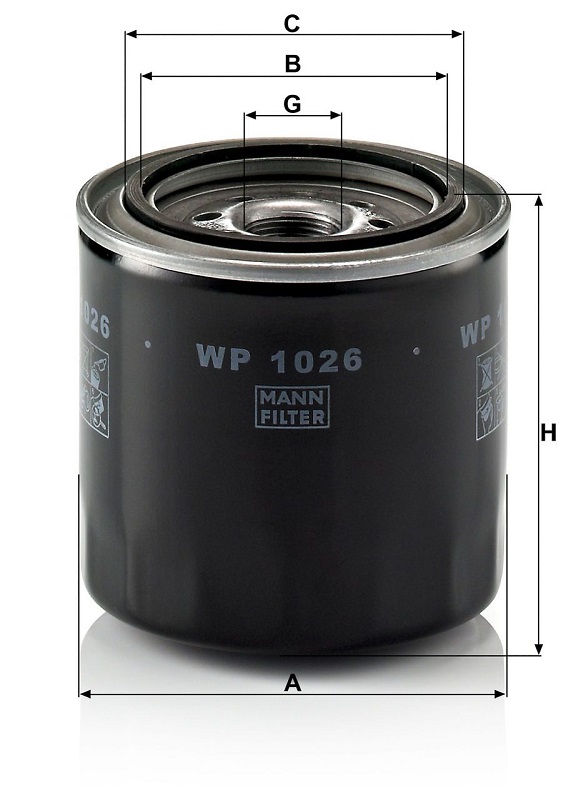 Фильтр масляный MANN WP1026 высокий