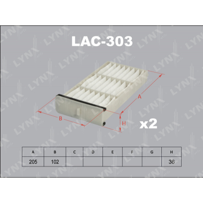 Фильтр салонный LYNX LAC303