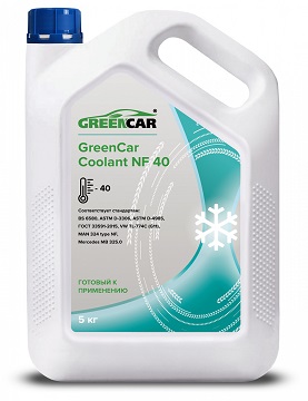 GREENCAR COOLANT NF Антифриз сине-зеленый -40°C 5л