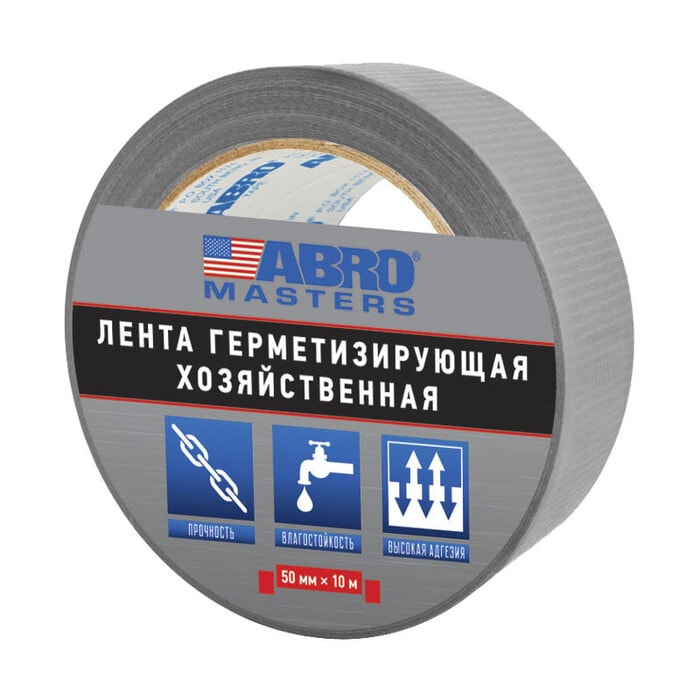 ABRO DT5010SLRE Лента герметизирующая хозяйственная 50ммх10м серая
