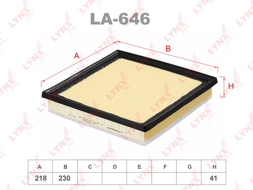 Фильтр воздушный LYNX LA646