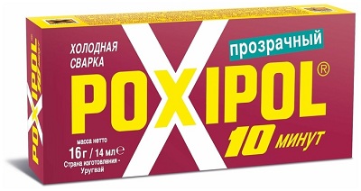 Холодная сварка POXIPOL прозрачная 10 минут 14мл