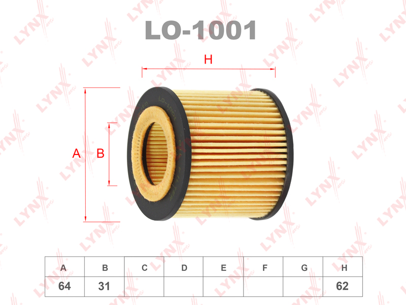 Фильтр масляный LYNX  LO1001