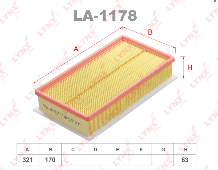 Фильтр воздушный LYNX LA1178