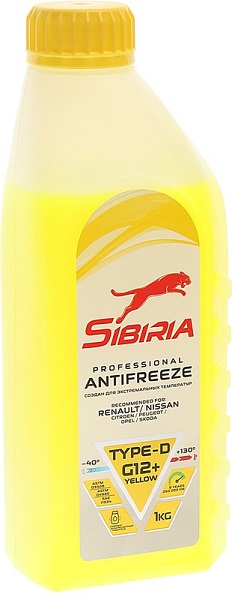 SIBIRIA Антифриз жёлтый  -40°C G11/G12 1кг