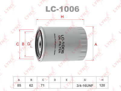 Фильтр масляный LYNX  LC1006