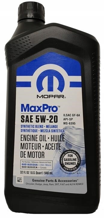 Моторное масло MOPAR 5w-20 SP 1л