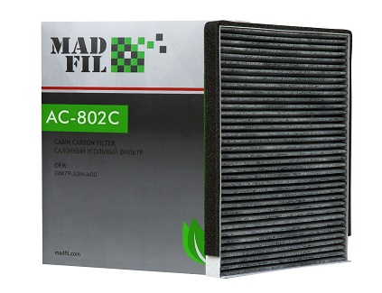 Фильтр салонный Madfil AC802C угольный