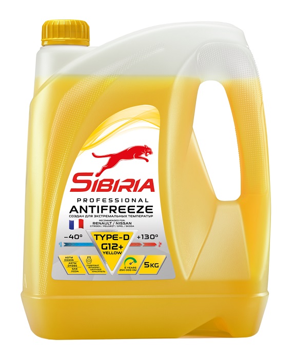 SIBIRIA Антифриз жёлтый  -40°C G11/G12 5кг