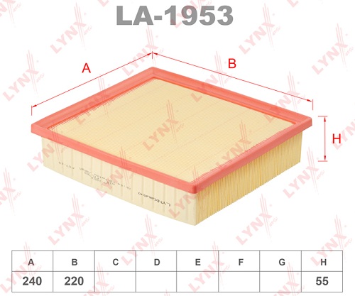 Фильтр воздушный LYNX LA1953