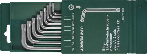 JONNESWAY H08MTP09S Комплект угловых ключей "TORX" с центрированным штифтом Т10-Т50, 9пр.
