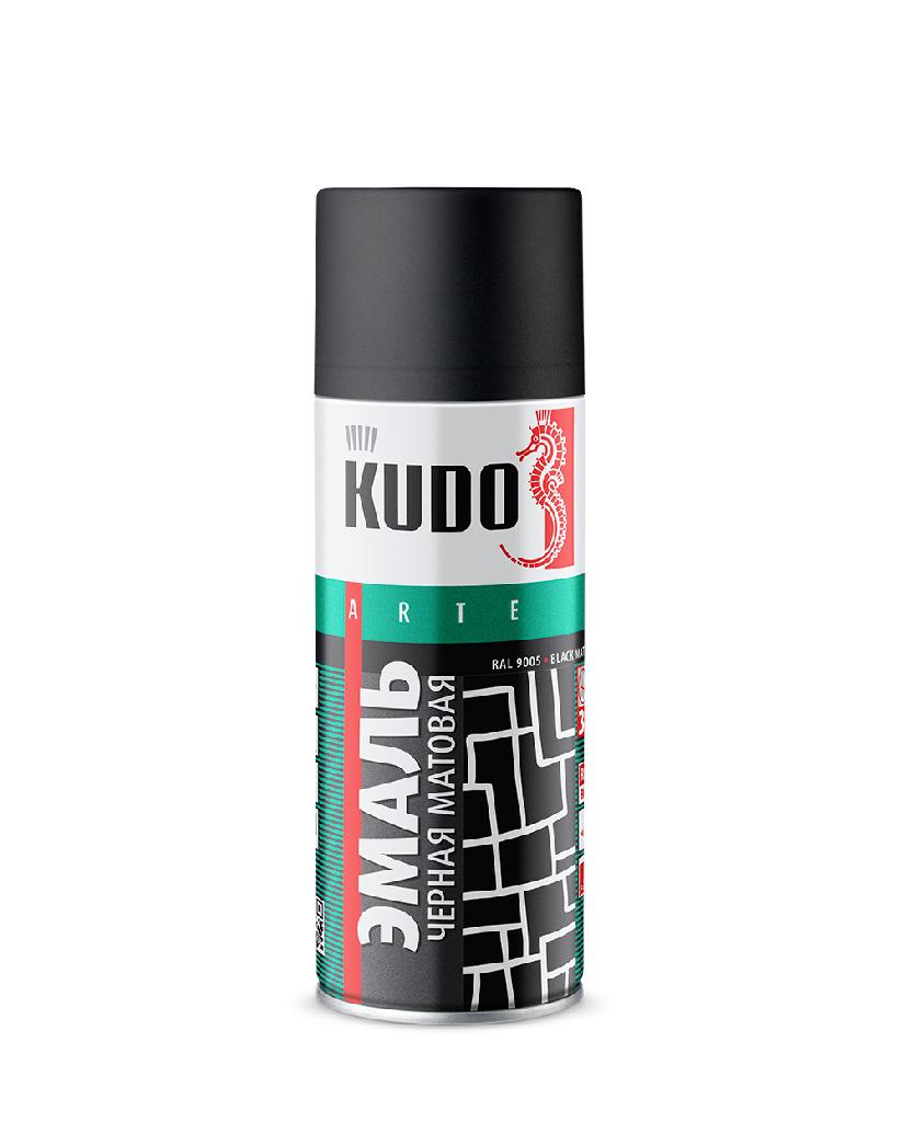 KUDO KU1102 Краска-спрей черная матовая 520мл