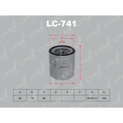 Фильтр масляный LYNX  LC741
