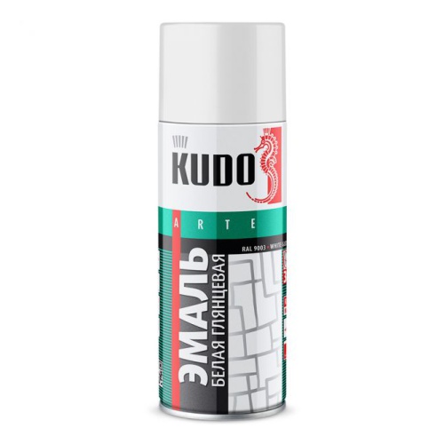 KUDO KU1001 Краска-спрей белая глянцевая 520мл