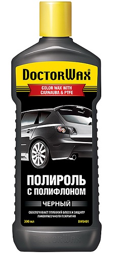 Doctor Wax DW8401 Черная полироль с полифлоном 300мл _