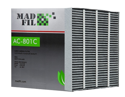 Фильтр салонный Madfil AC801C угольный