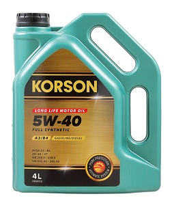 Моторное масло KORSON FULL SYNTHETIC 5w-40 A3/B4 4л