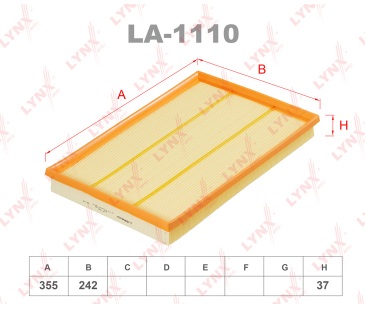 Фильтр воздушный LYNX LA1110