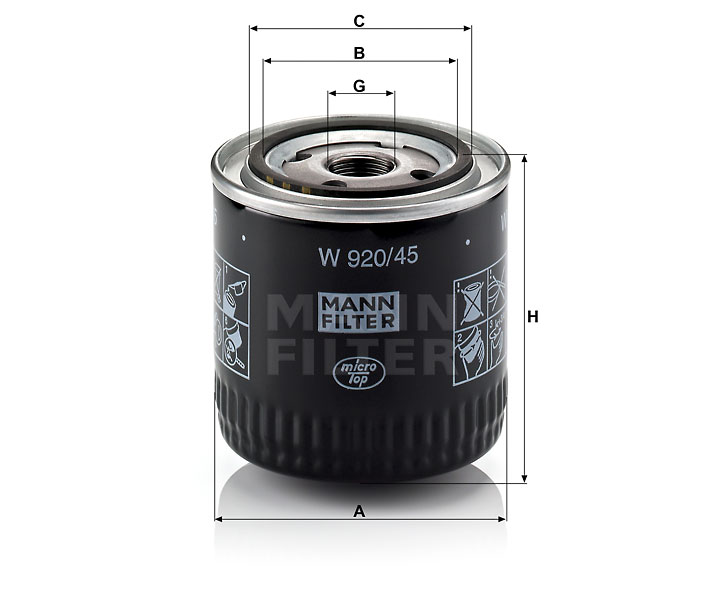 Фильтр масляный MANN W92045
