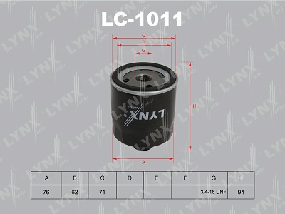 Фильтр масляный LYNX  LC1011
