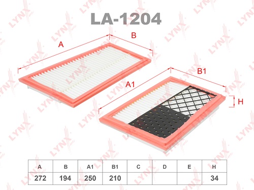 Фильтр воздушный LYNX LA1204