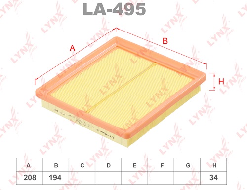 Фильтр воздушный LYNX LA495