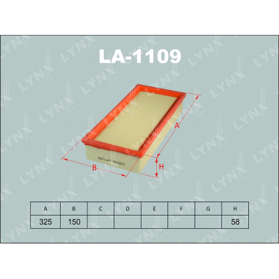 Фильтр воздушный LYNX LA1109