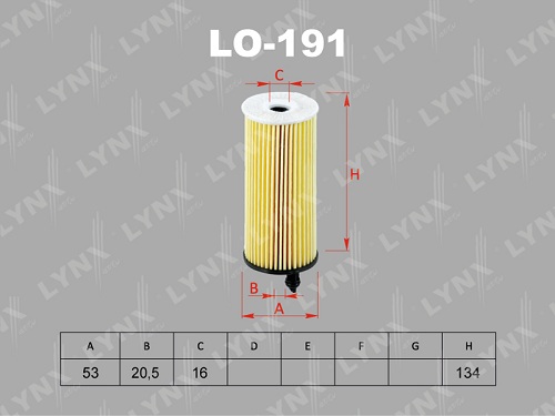 Фильтр масляный LYNX  LO191