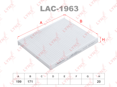 Фильтр салонный LYNX LAC1963