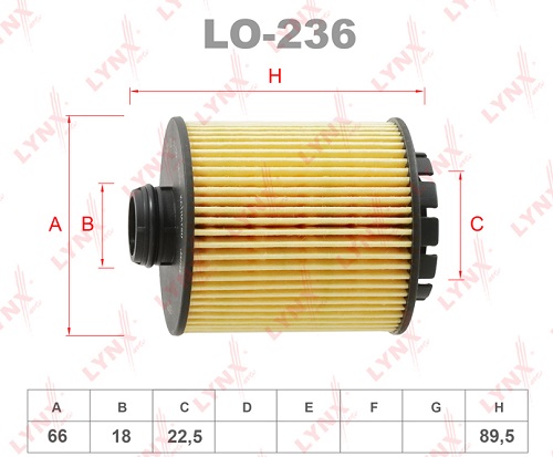 Фильтр масляный LYNX  LO236