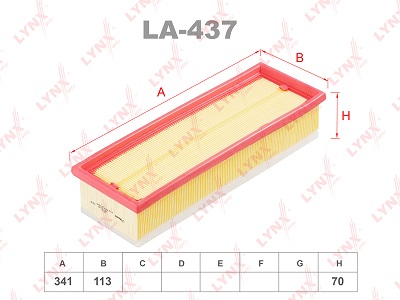 Фильтр воздушный LYNX LA437