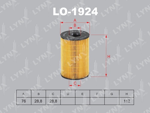 Фильтр масляный LYNX  LO1924