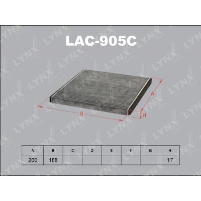 Фильтр салонный LYNX LAC905C угольный