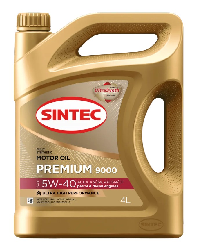 Моторное масло SINTEC PREMIUM 9000 SN/A3/B4 5w-40 4л