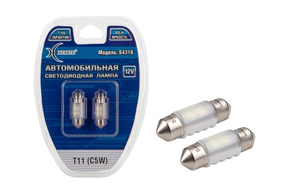 XENITE Светодиод S4316 12V(T11/C5W)  ПОШТУЧНО